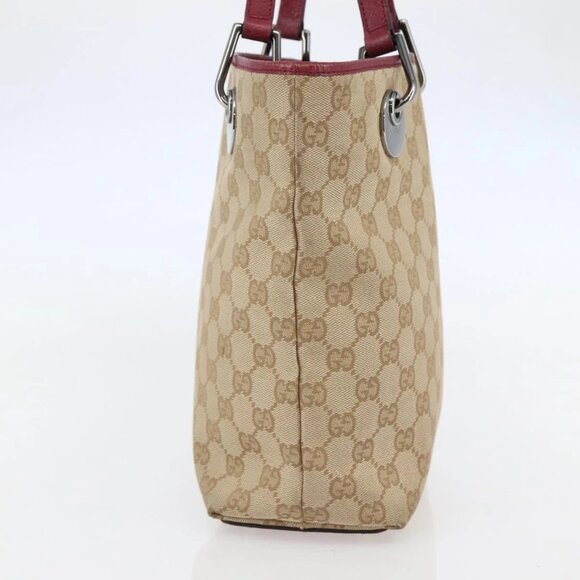 GUCCI GG Canvas Tote Bag Beige Silver 120840 - Picture 4 of 15